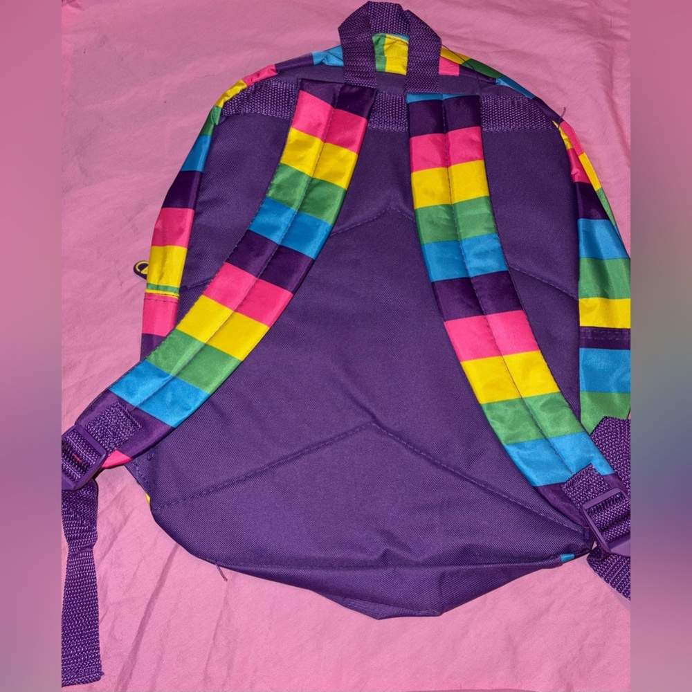 Emojination Rainbow fuzzy unicorn  poop emoji backpack - Picture 2 of 2